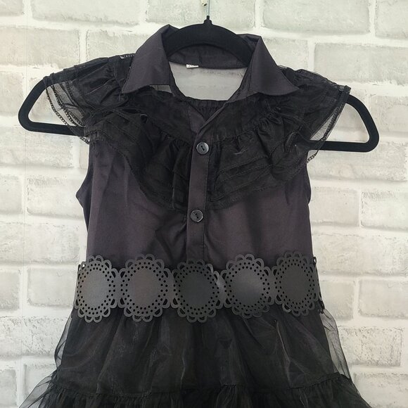 Wednesday Addams Dress Dance Costume for Girls l/xl NEW Goth Halloween Costume - Picture 2 of 8